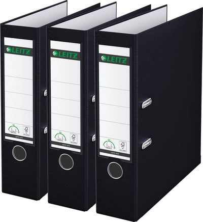 Leitz 180° ordner pp a4 - rugbreedte van 80mm - voordeelverpakking (3 stuks) - zwart