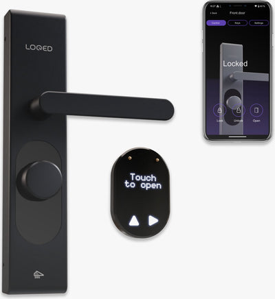 Loqed touch smart lock - slim deurslot - met smart home integratie - bridge, cilinder codetoegang - zwart