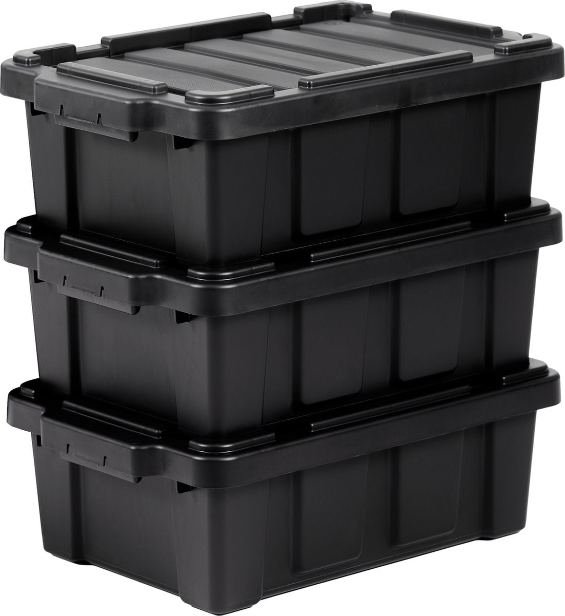 Iris powerbox robuust opbergbox - 12,5l - 100% recycled kunststof - zwart - set van 3