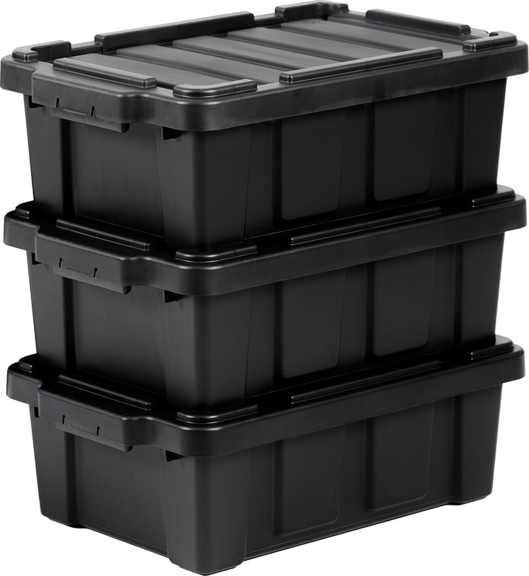 Iris powerbox robuust opbergbox - 12,5l - 100% recycled kunststof - zwart - set van 3