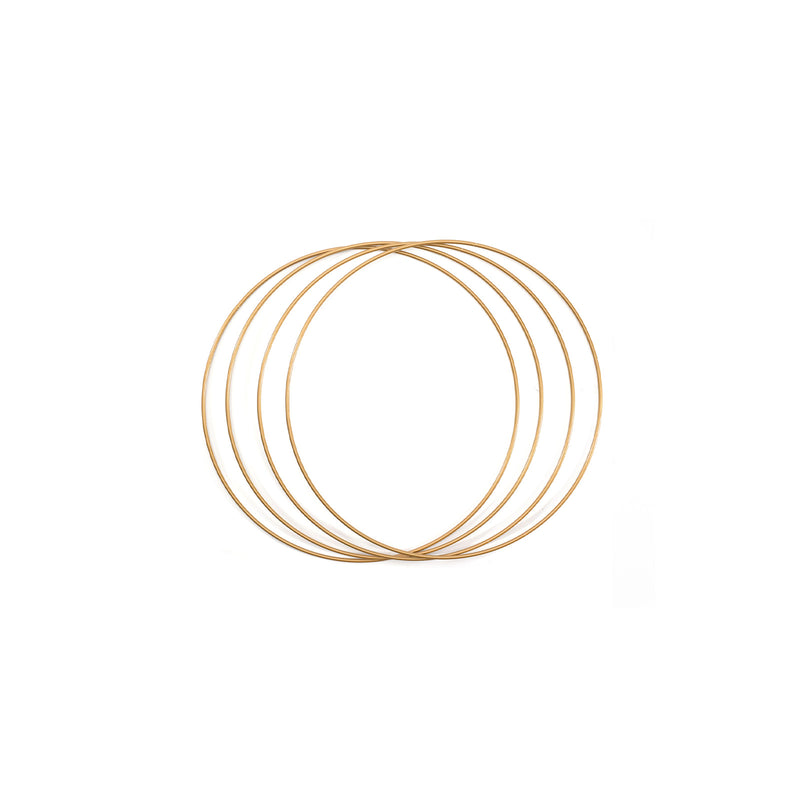 Vaessen creative • metalen ringen set ø20cm 3mm antiek goud 4x