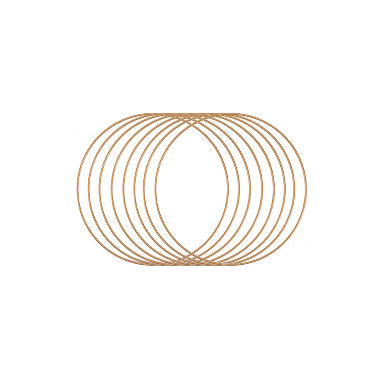 Vaessen creative • metalen ringen set ø20cm 3mm antiek goud 8x
