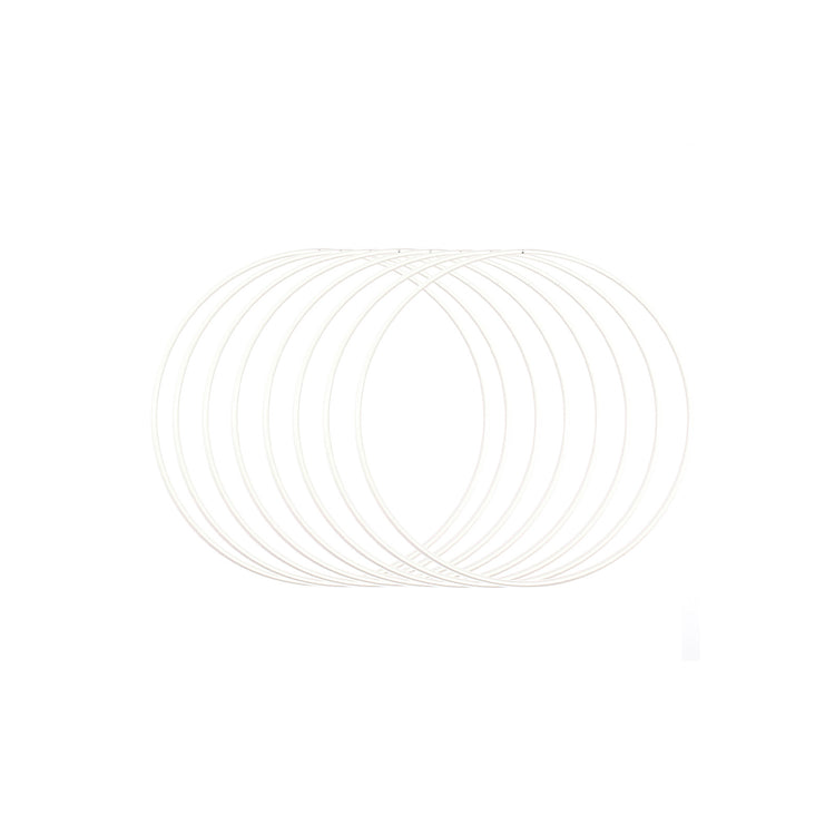 Vaessen creative • metalen ringen set ø20cm 3mm wit 8x