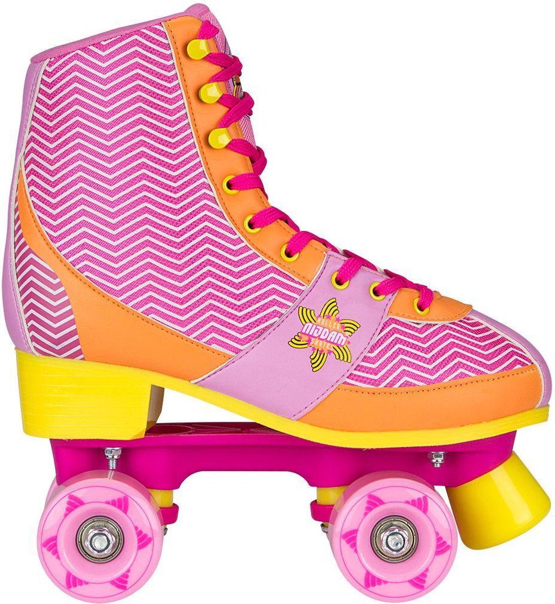 Nijdam rolschaatsen - chevron - roze oranje - maat 37 38