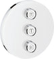 Grohe grohtherm smartcontrol - drievoudig opbouwdeel - volume (stopkraan) - rond - wit