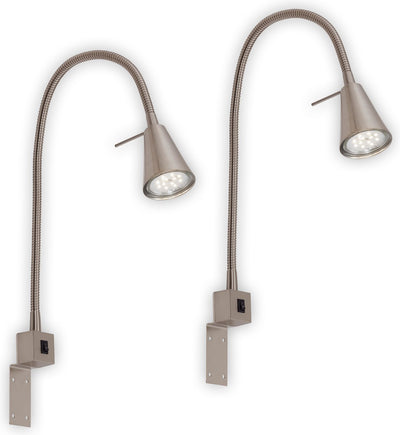 Briloner tuso - set van 2 wandlampen - bedlampen - incl. warm wit licht 3.000 k - gu10 - mat nikkel - metaal - 40.3 x 21.7 x 5.8 cm