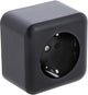 Q-link stopcontact â€“ wandcontactdoos met kinderbeveiliging â€“ opbouw â€“ met randaarde â€“ zwart