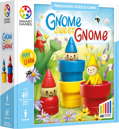 Smartgames gnome sweet gnome - houten logisch denkspel - 48 educatieve zoekuitdagingen - solospel voor peuters kleuters - vanaf 3 jaar