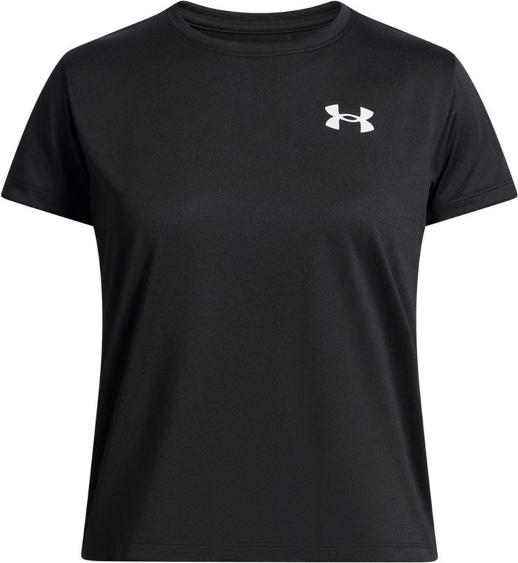 Under armour ua tech ssc-blk meisjes sportshirt - zwart - wit