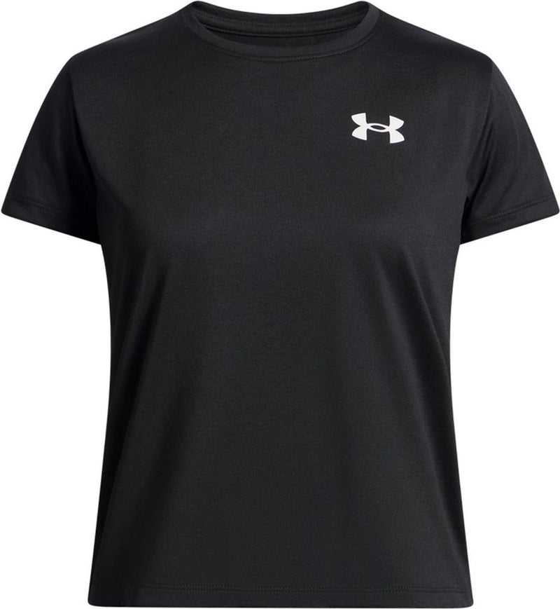 Under armour ua tech ssc-blk meisjes sportshirt - zwart - wit