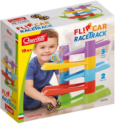 Quercetti racebaan met flip auto's, 7dlg.