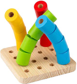 Bigjigs houten wankel-pinnenbord, 17dlg. - afbeelding 1