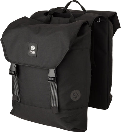 Agu essentials dwr dubbele fietstas urban klickfix zwart - 36 l