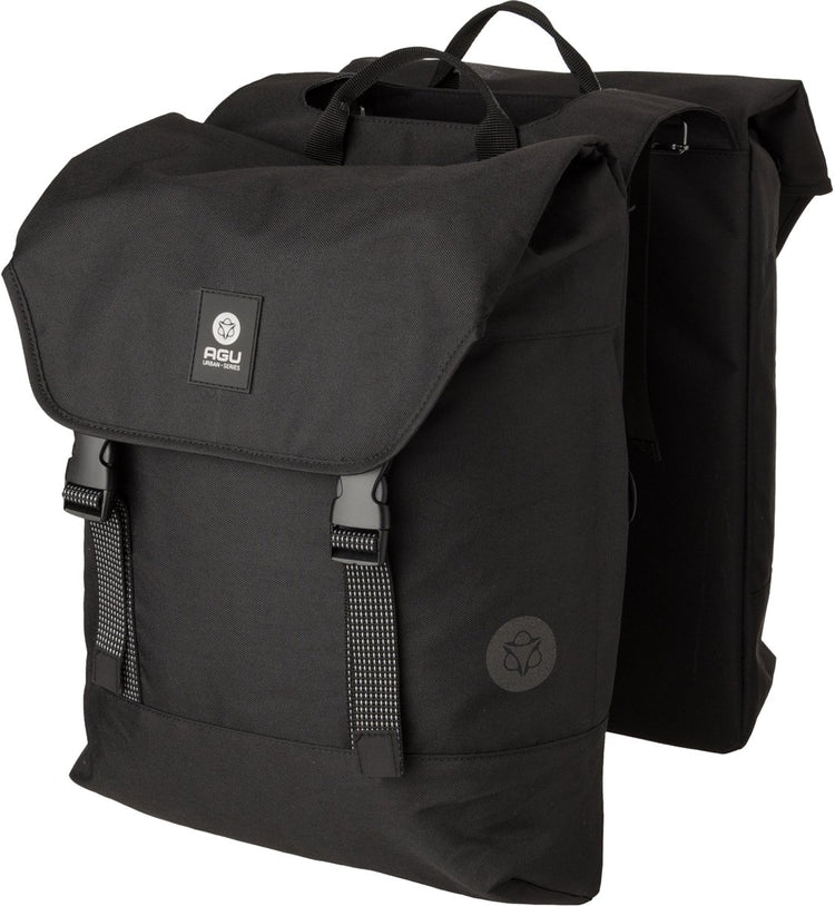 Agu essentials dwr dubbele fietstas urban klickfix zwart - 36 l