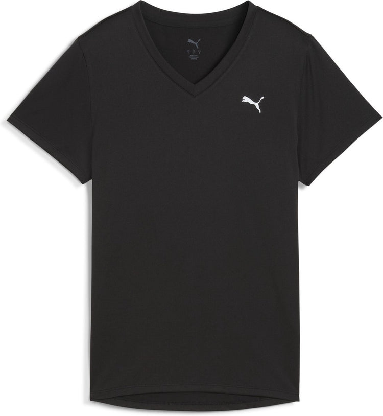 Puma w tad essential vneck tee dames sportshirt - black
