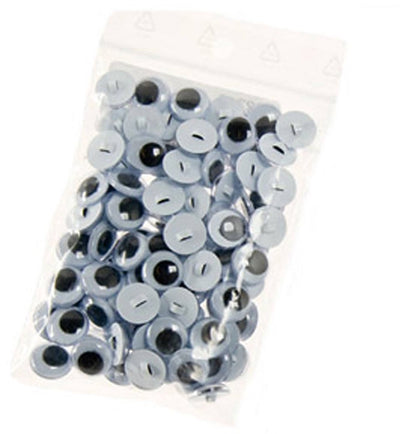 Creativ company wiebelogen - zwart wit - opnaai oogjes knuffels poppen maken - opnaaien - 12 mm - 50 paar - 100 stuks