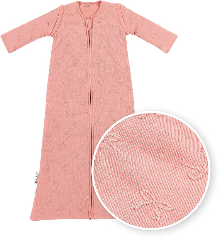 Meyco baby studio collection bow baby slaapzak met afritsbare mouwen - rose - 90cm - 2.5 tog