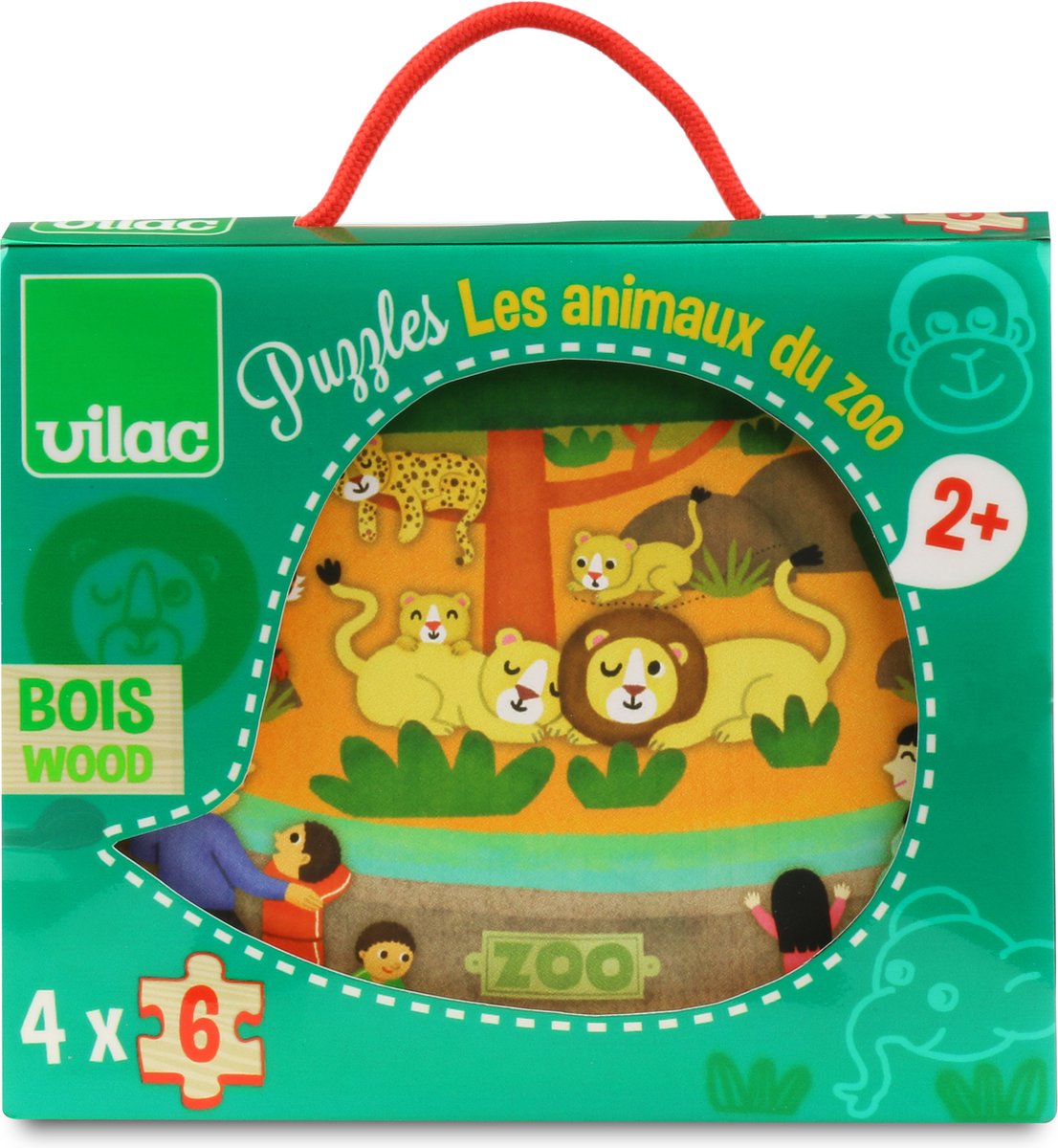 Vilac houten puzzel dierentuin - educatief speelgoed in houten doos.