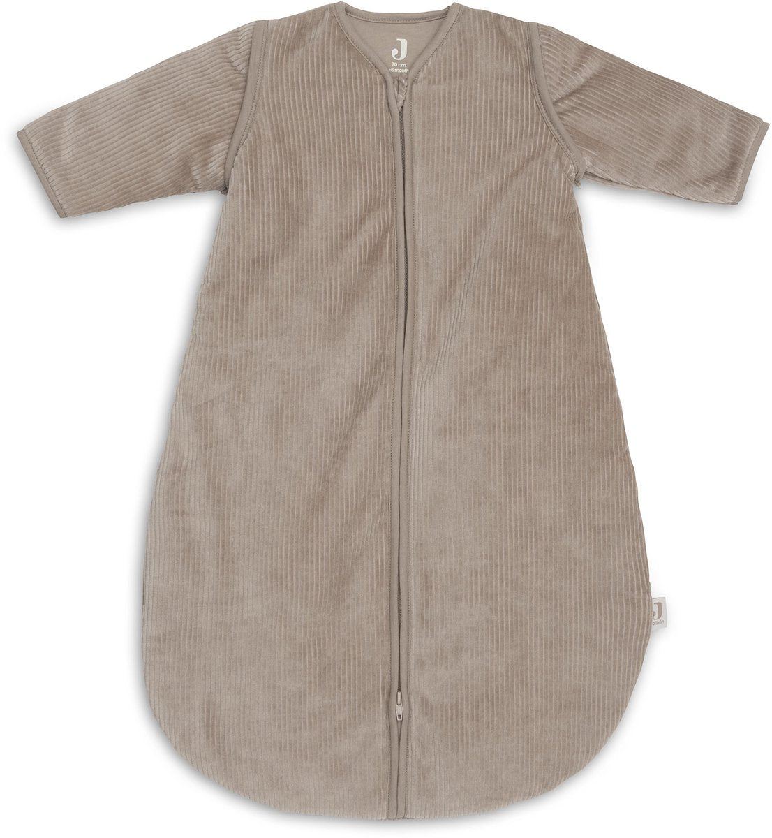 Jollein slaapzak met afritsbare mouw rond 110cm rib milky coffee