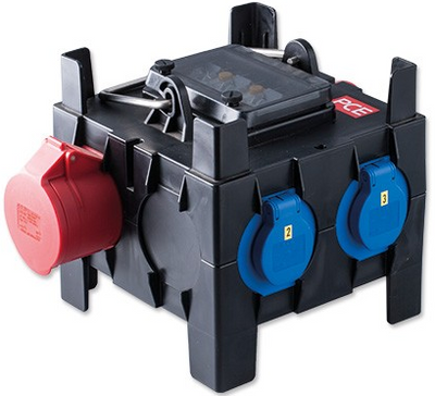 Keraf verdeelkast 3x16a 3x230v+doorlus 1x32a 5p 400v