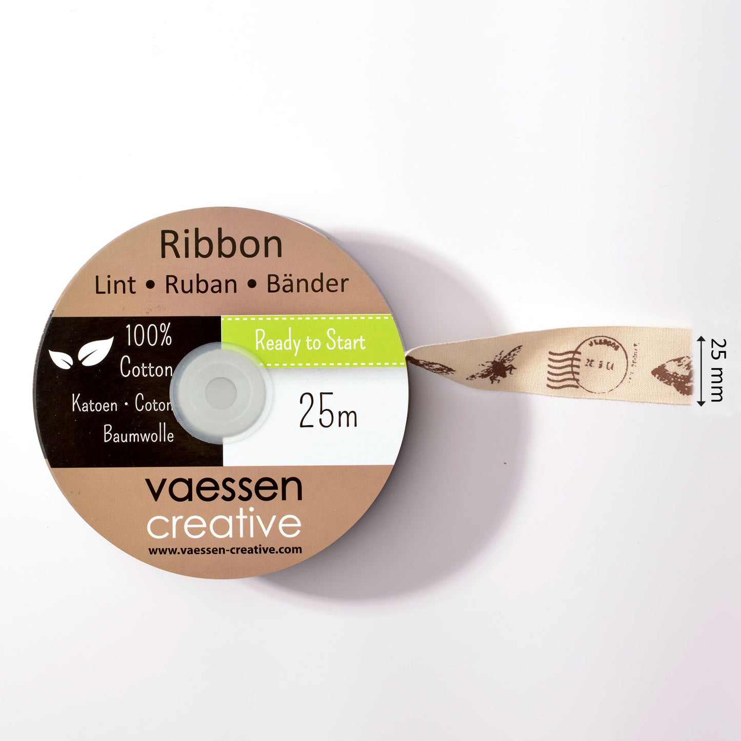 Vaessen creative • ribbon 25mx25mm postmark butterfly