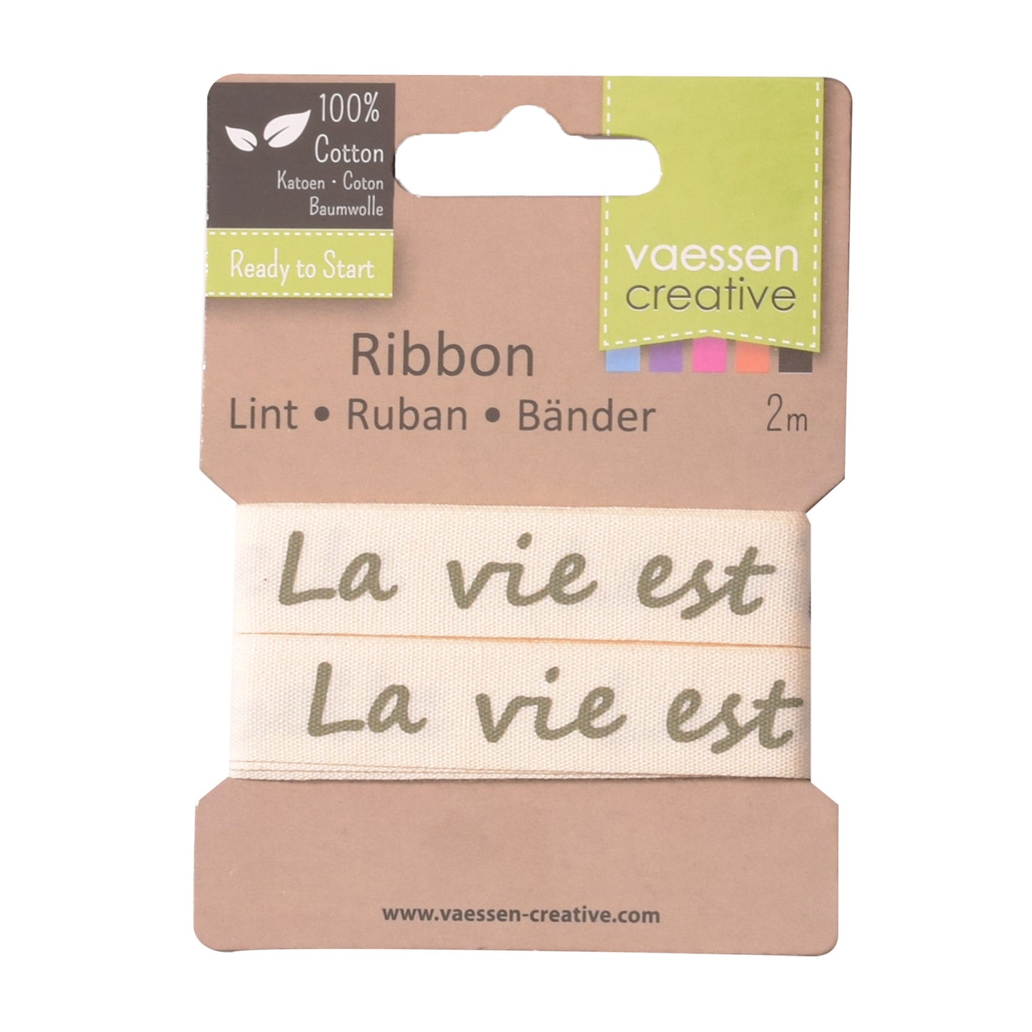 Vaessen creative • ribbon 2mx15mm fr la vie est belle