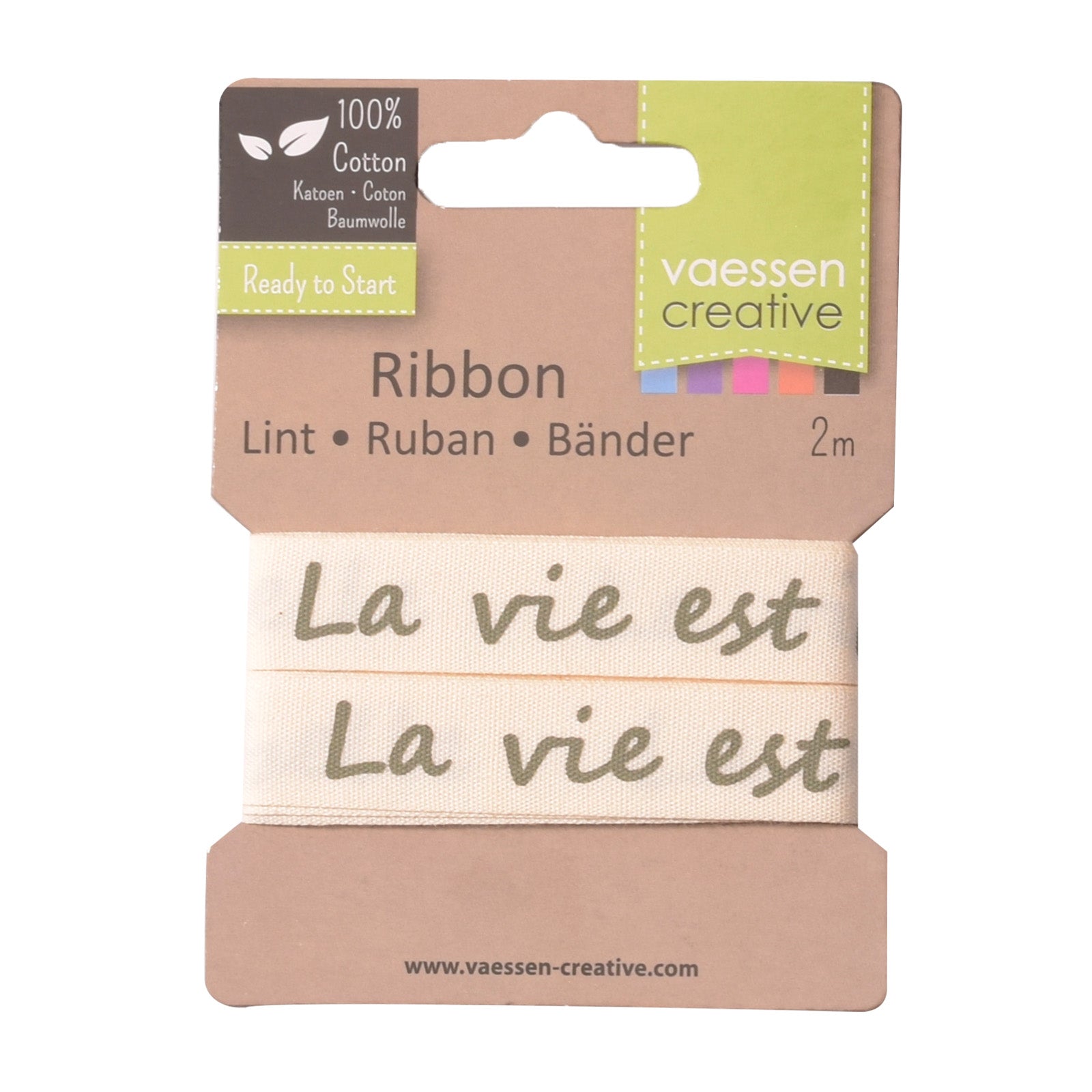 Vaessen creative • ribbon 2mx15mm fr la vie est belle