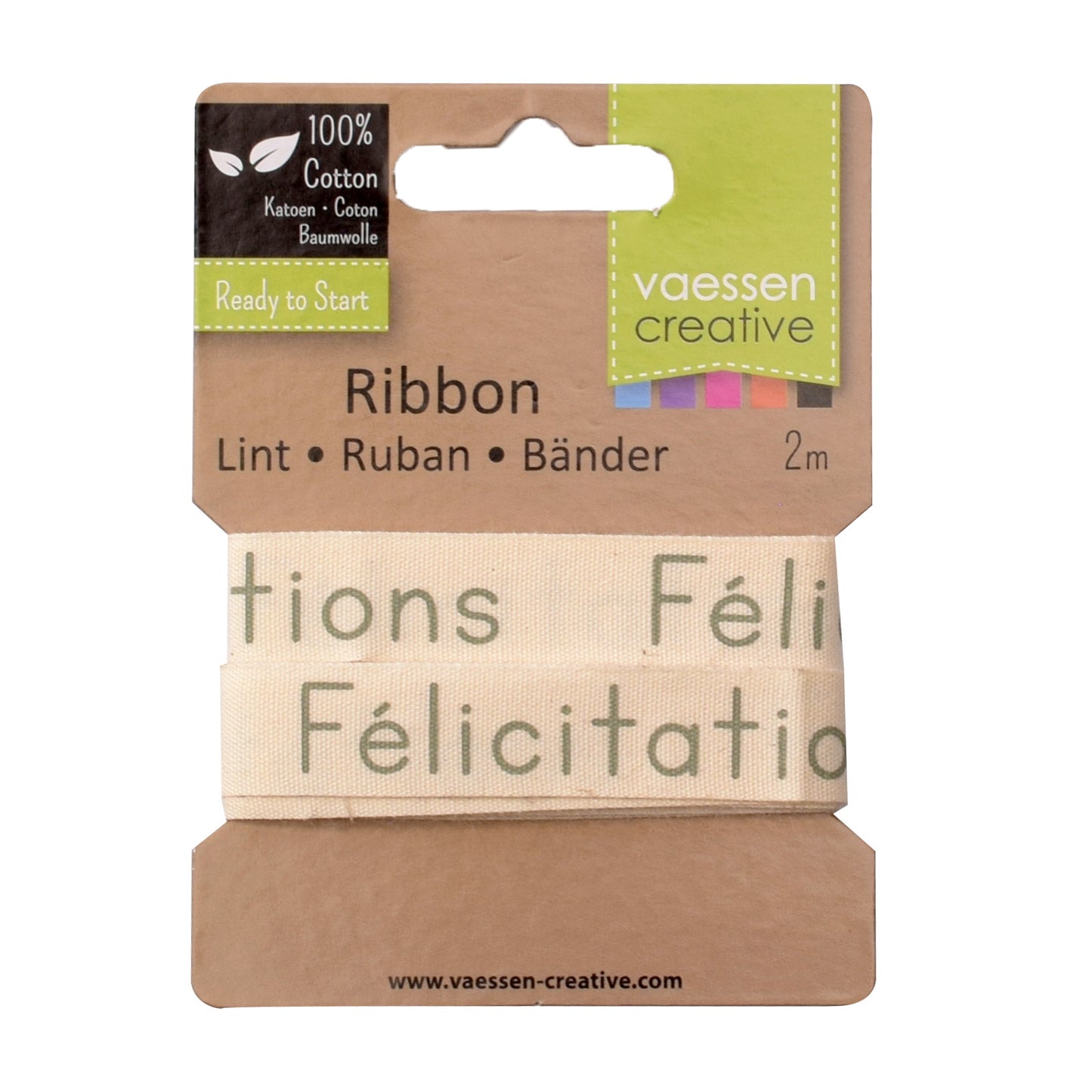 Vaessen creative • ribbon 2mx15mm fr félicitations