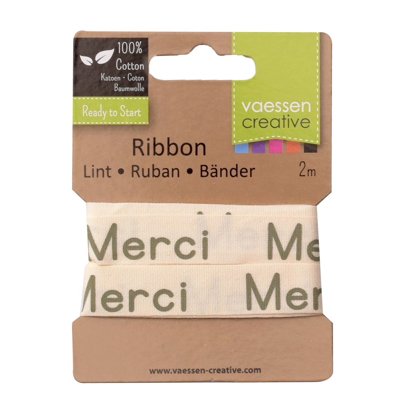 Vaessen creative • ribbon 2mx15mm fr merci