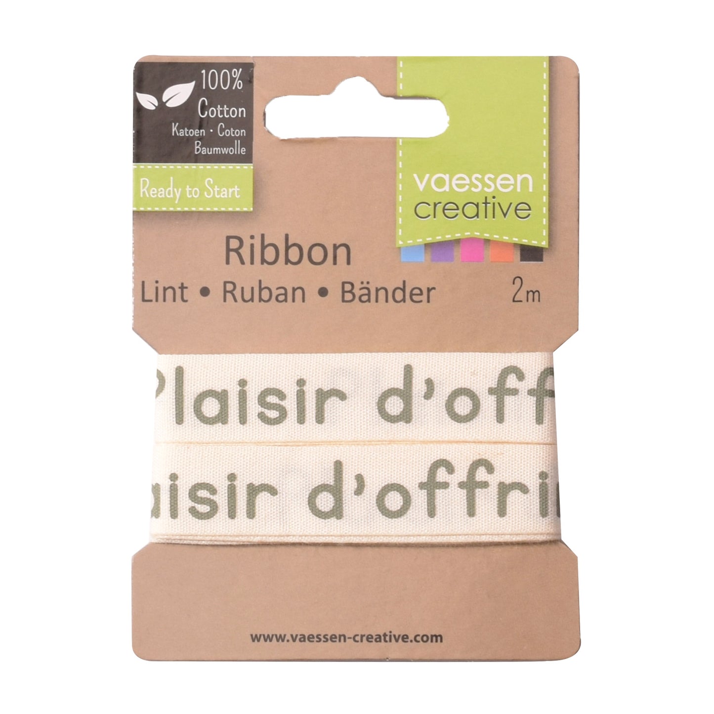Vaessen creative • ribbon 2mx15mm fr plaisir d'offrir