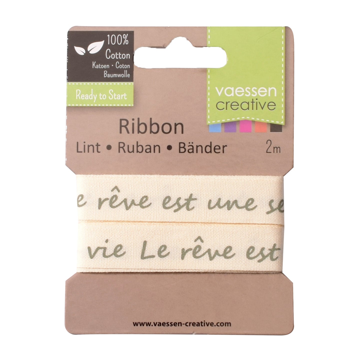 Vaessen creative • ribbon 2mx15mm fr le rêve est une seconde