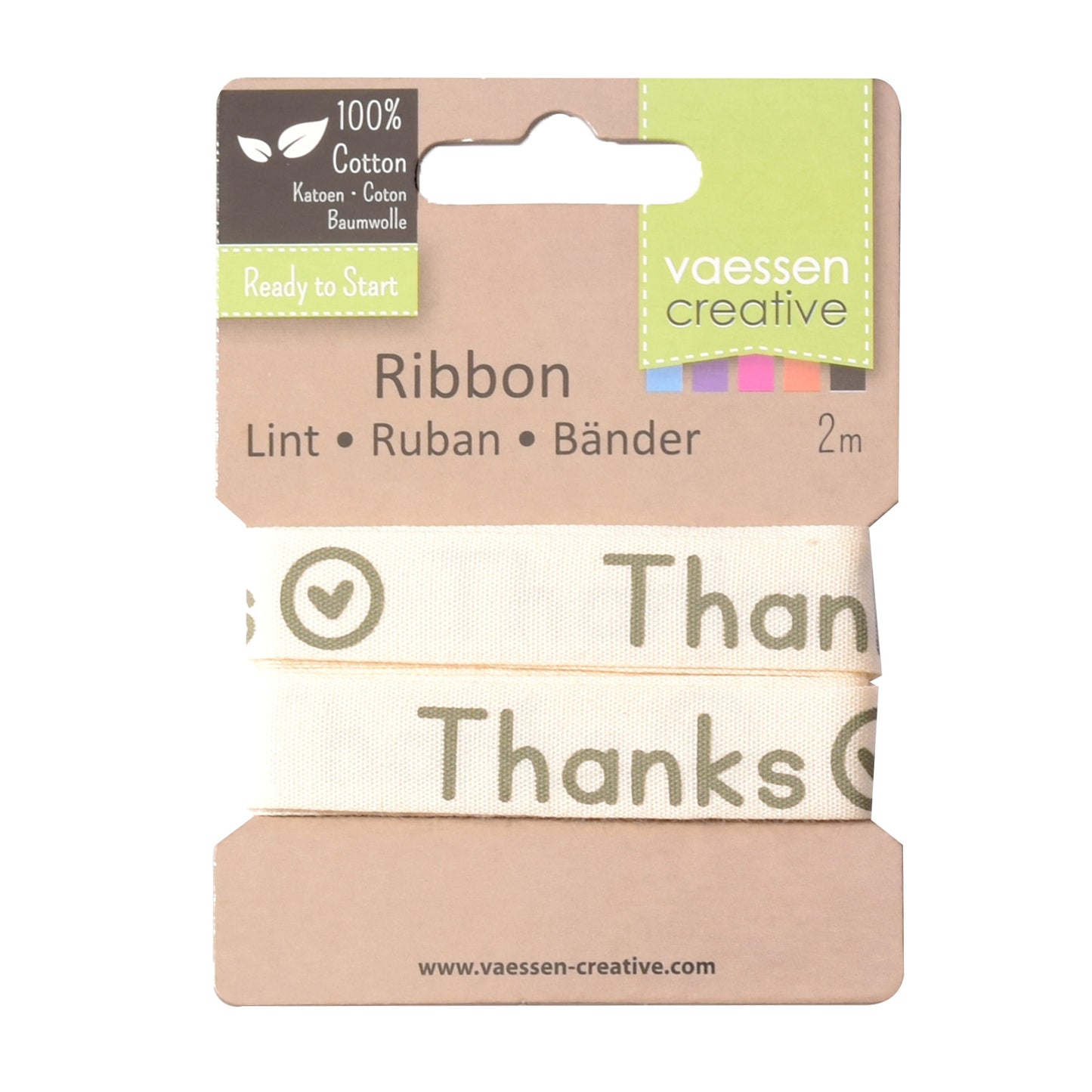 Vaessen creative • ribbon 2mx15mm eng thanks