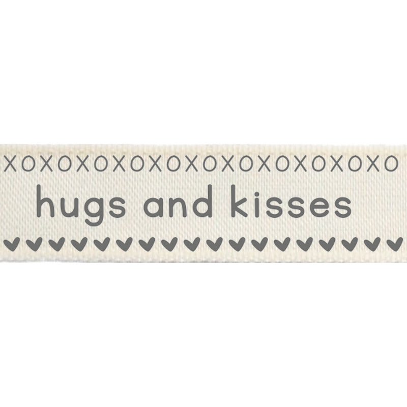 Vaessen creative • ribbon 2mx15mm eng hugs and kisses