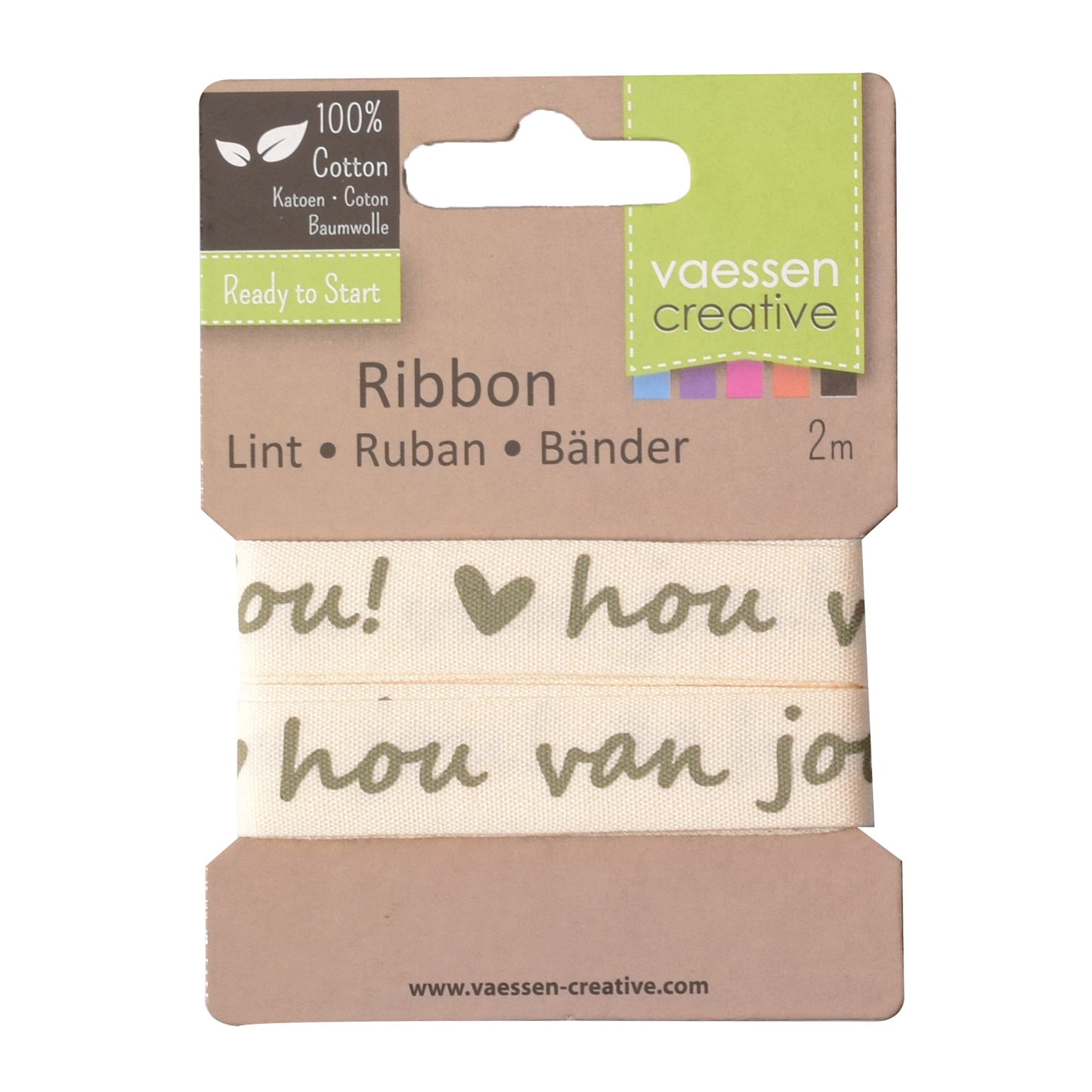 Vaessen creative • ribbon 2mx15mm nl hou van jou