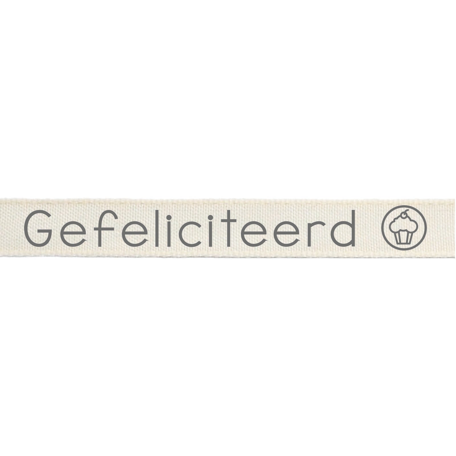 Vaessen creative • ribbon 2mx15mm nl gefeliciteerd