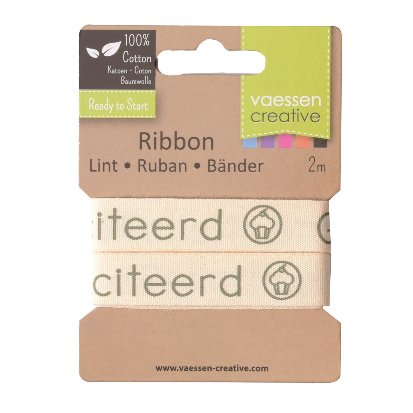 Vaessen creative • ribbon 2mx15mm nl gefeliciteerd
