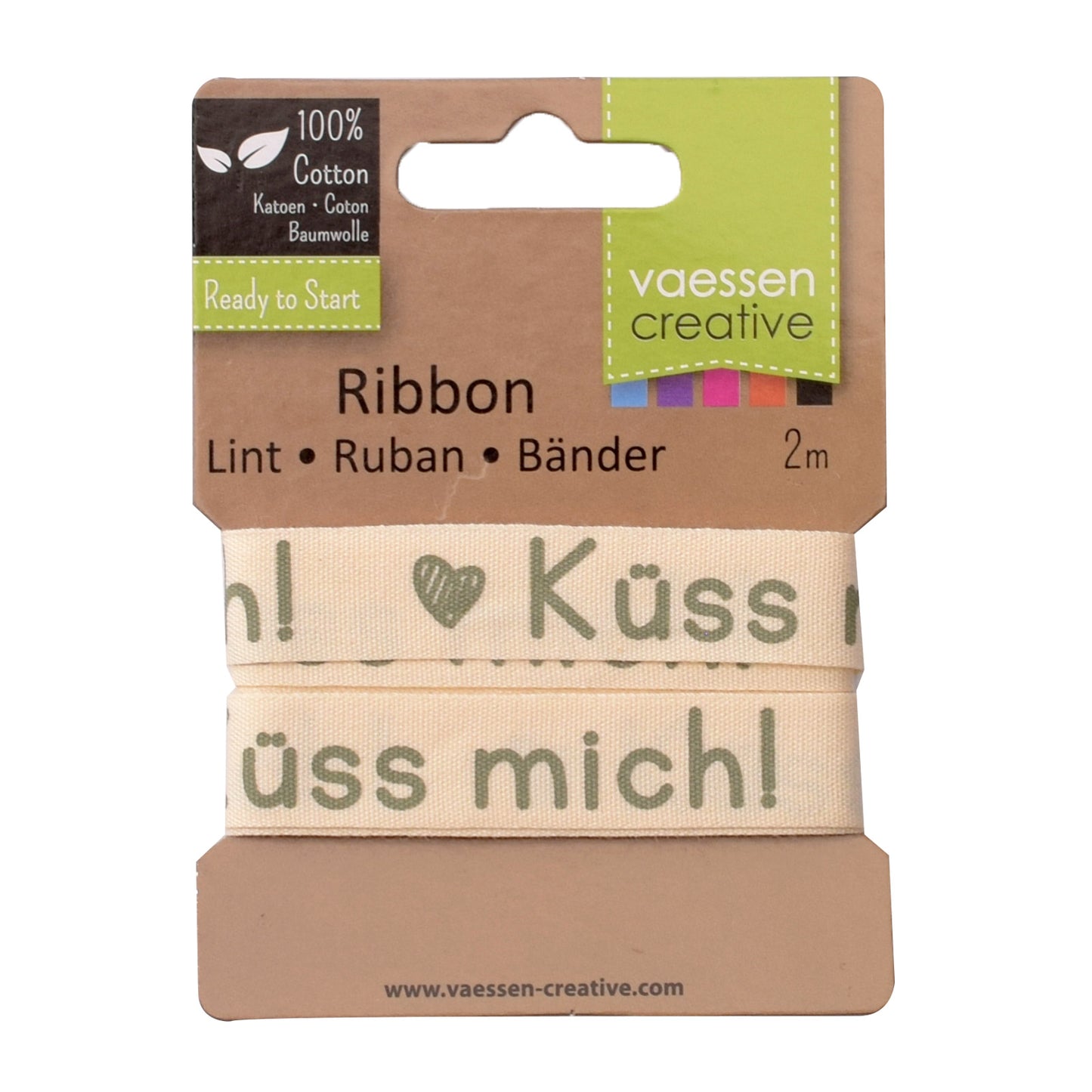 Vaessen creative • ribbon 2mx15mm de küss mich!