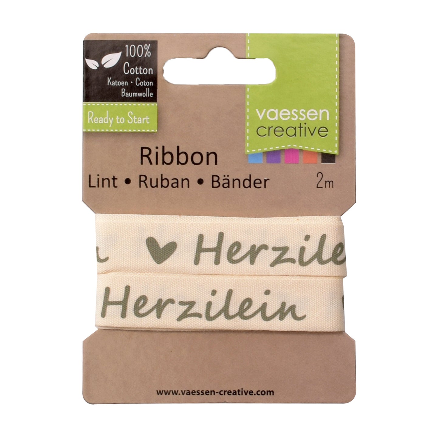 Vaessen creative • ribbon 2mx15mm de herzilein