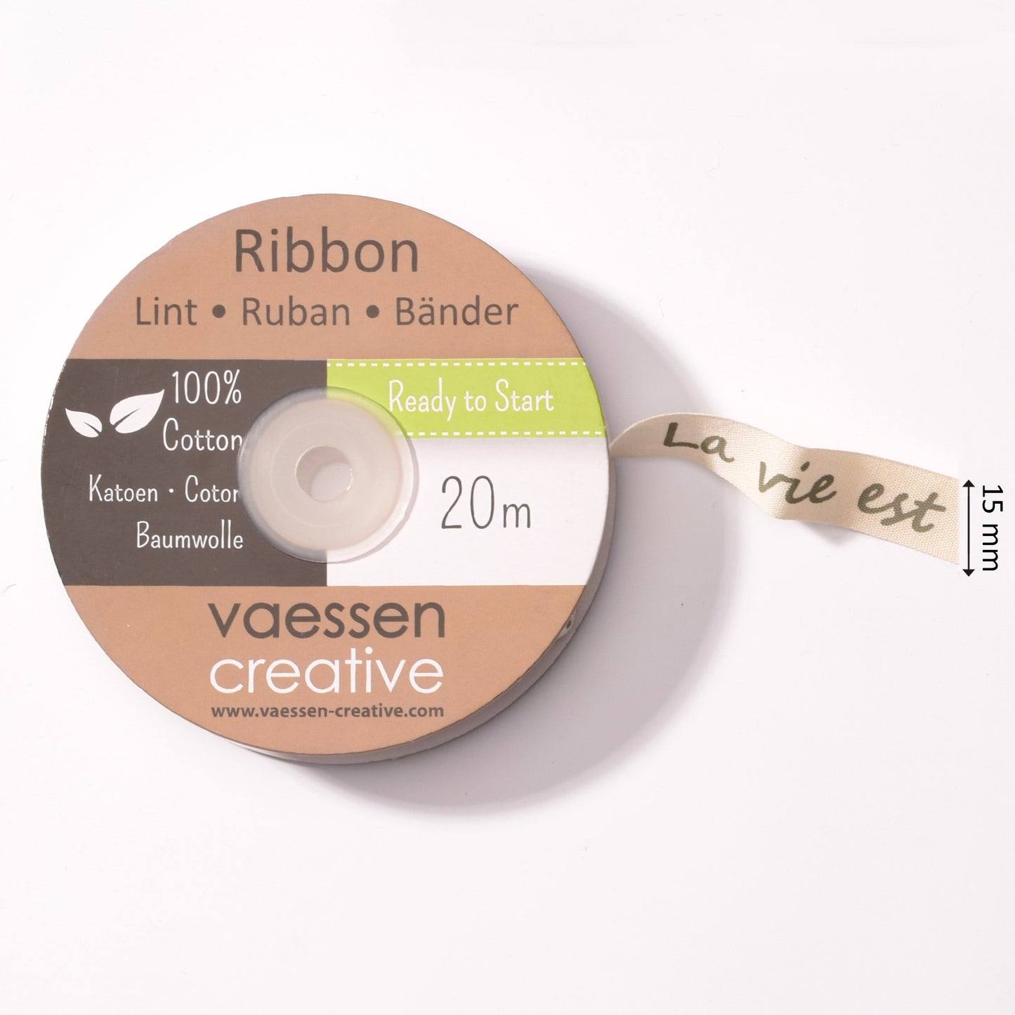 Vaessen creative • ribbon 20mx15mm fr la vie est belle