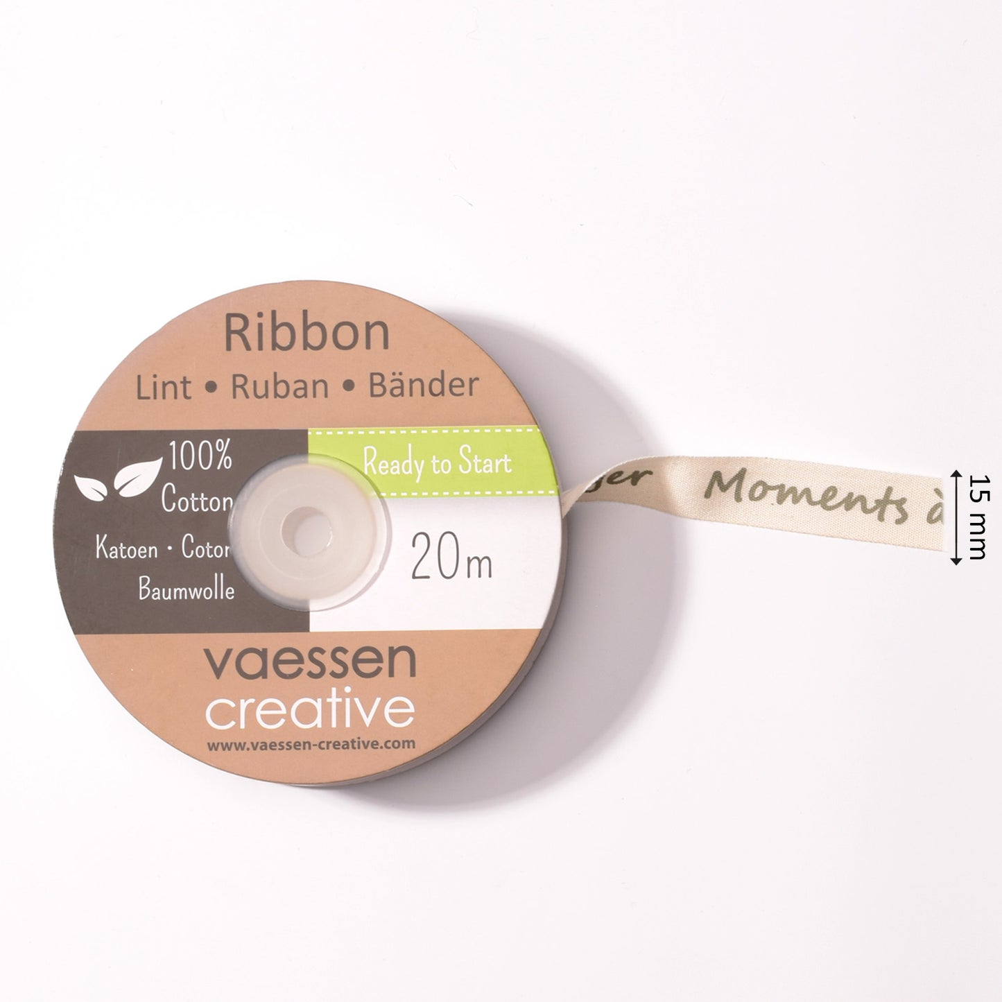 Vaessen creative • ribbon 20mx15mm fr moments à partager