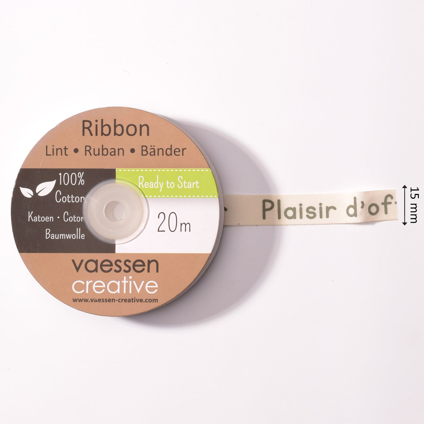 Vaessen creative • ribbon 20mx15mm fr plaisir d'offrir