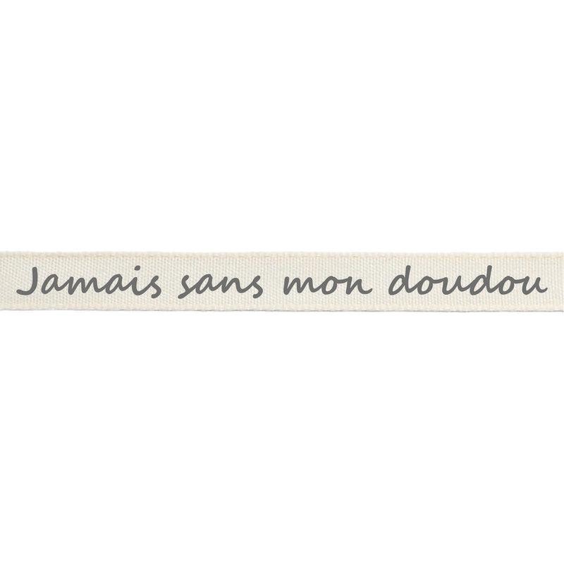 Vaessen creative • ribbon 20mx15mm fr jamais sans mon doudou