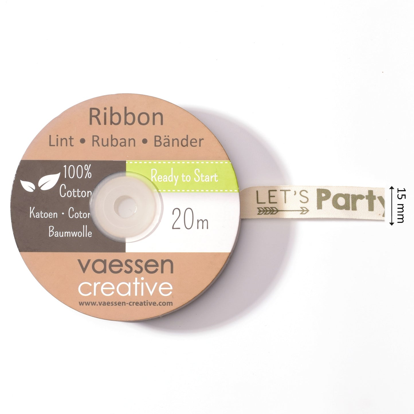 Vaessen creative • ribbon 20mx15mm eng let's party