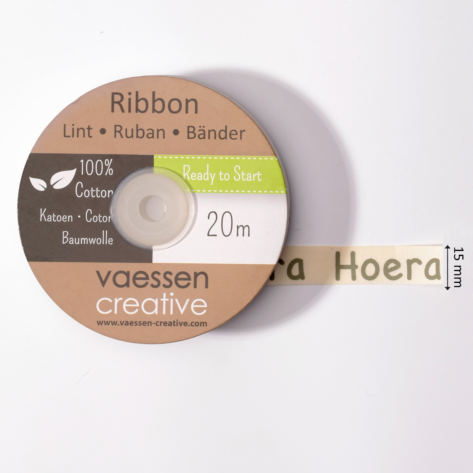 Vaessen creative • ribbon 20mx15mm nl hoera