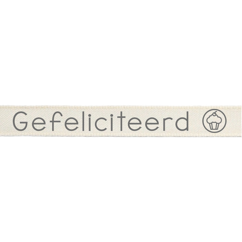 Vaessen creative • ribbon 20mx15mm nl gefeliciteerd