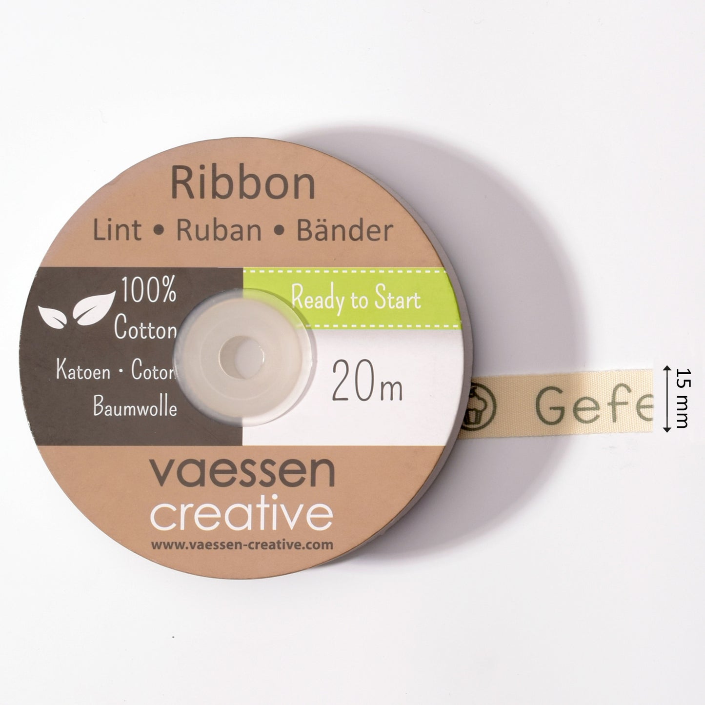 Vaessen creative • ribbon 20mx15mm nl gefeliciteerd
