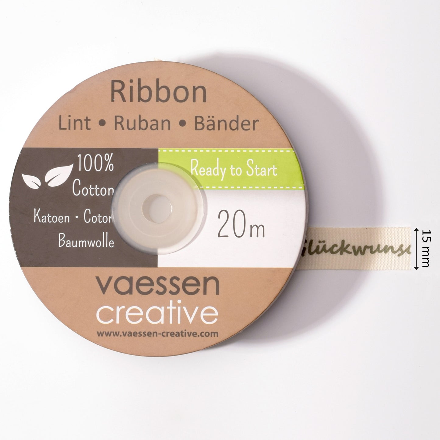 Vaessen creative • ribbon 20mx15mm de herzlichen glückwunsch