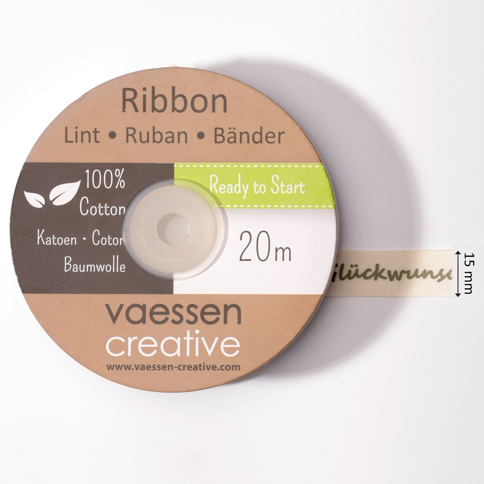 Vaessen creative • ribbon 20mx15mm de herzlichen glückwunsch