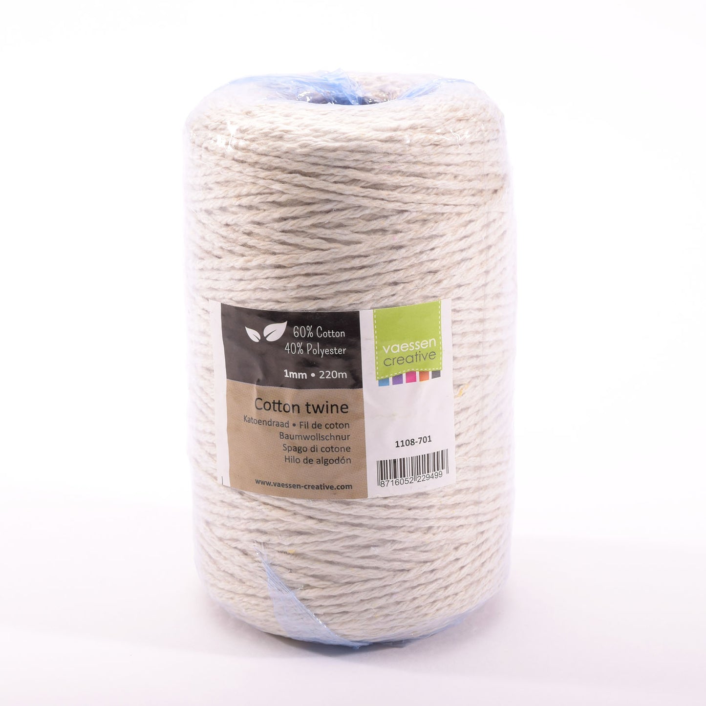 Vaessen creative • katoenen touw 1mm 220m