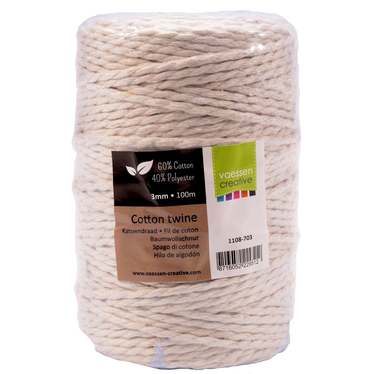 Vaessen creative • katoenen touw 3mm 100m